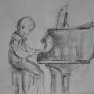 L'enfant au piano [Crayon graphite]