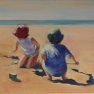 Petit duo sur la plage [Acrylique - 30 x 40]